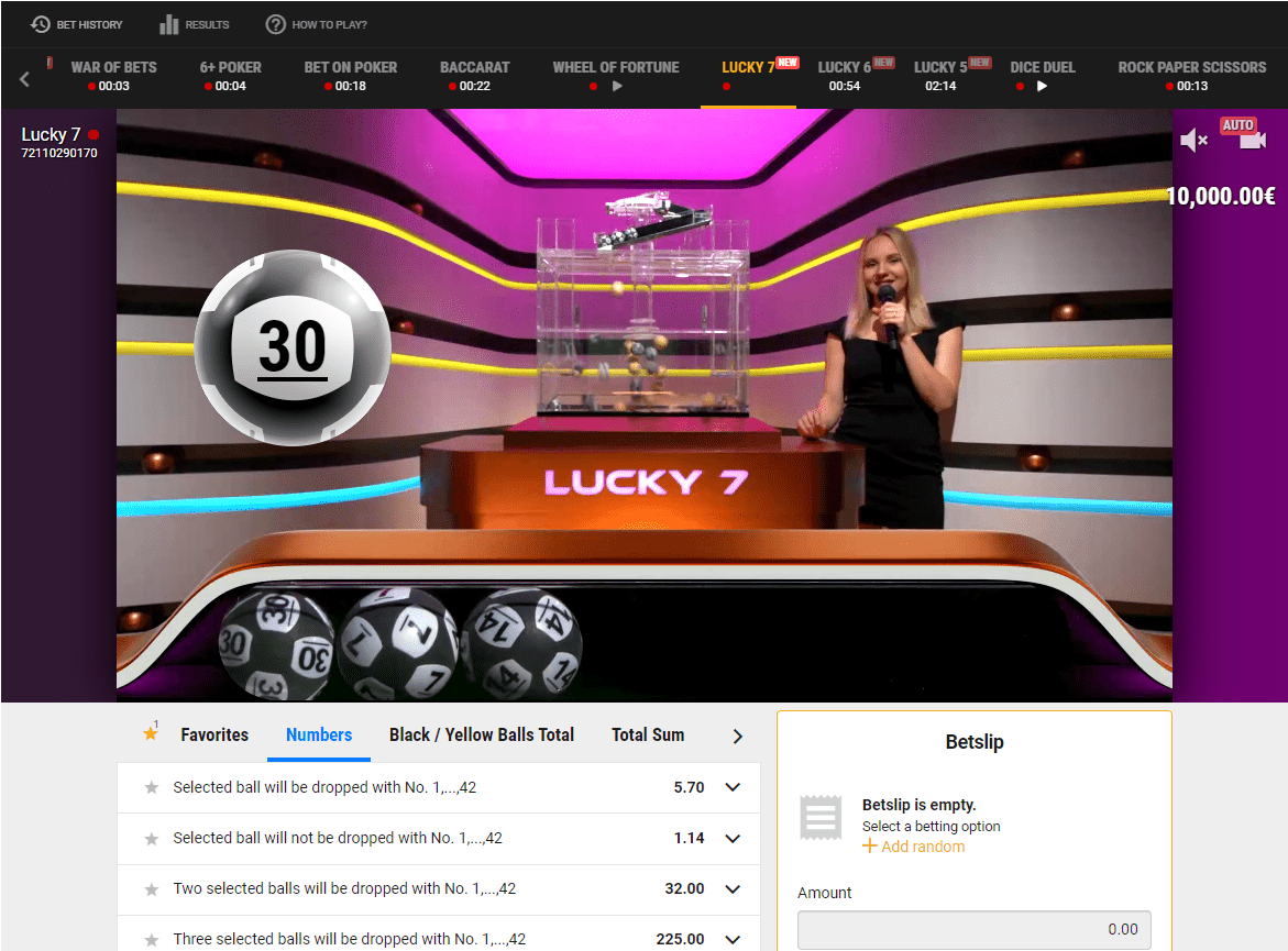 Lucky 7 di BetGames.tv