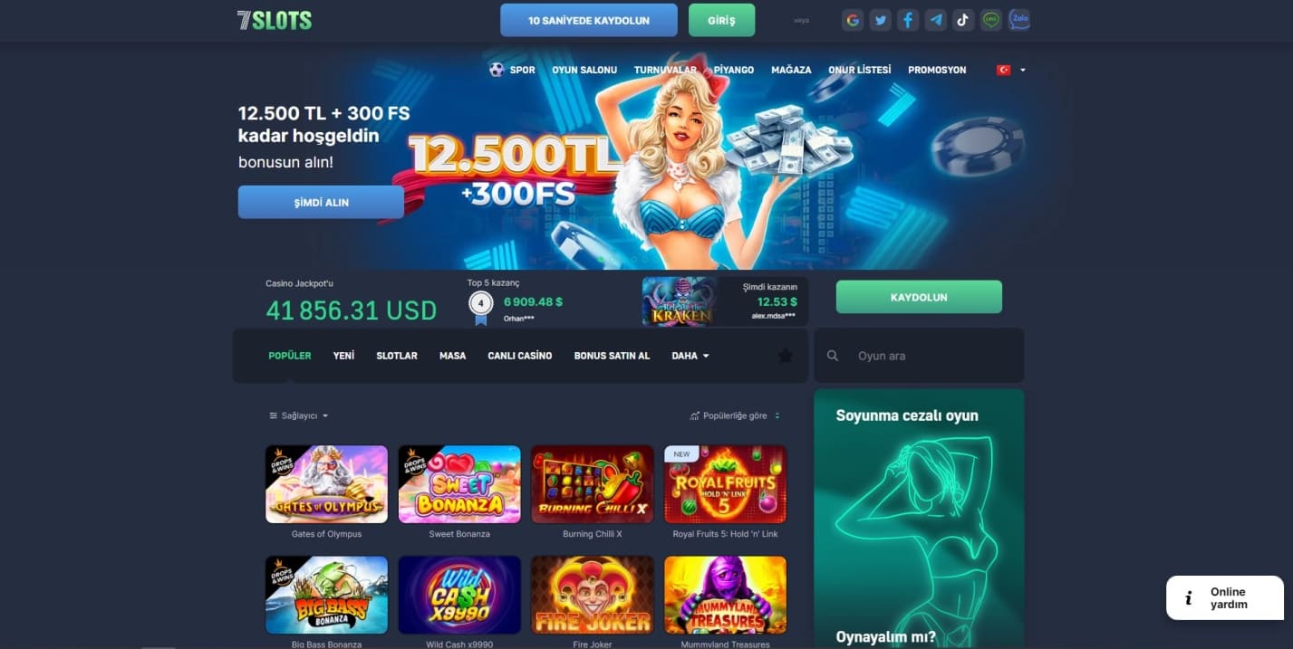 7Slots Interface do Casino