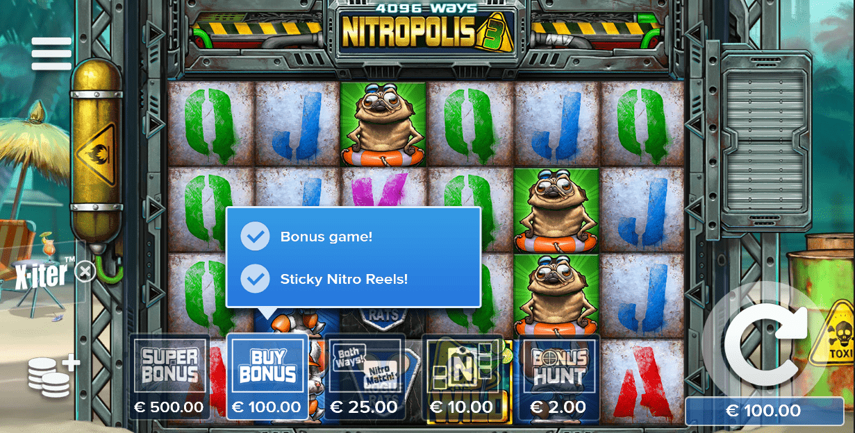 Nitropolis 3 Režim X-iter s funkciami Bonus Buy